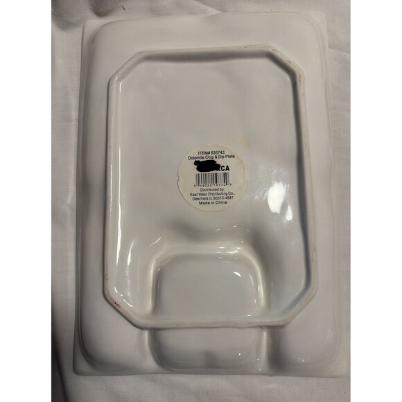 Christmas Tree Dolomite Chip & Dip Veg Plate Holiday Serving Platter Porcelain - Picture 4 of 5